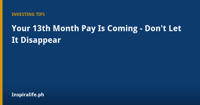 13th month pay planning and investing tips for Filipino employees